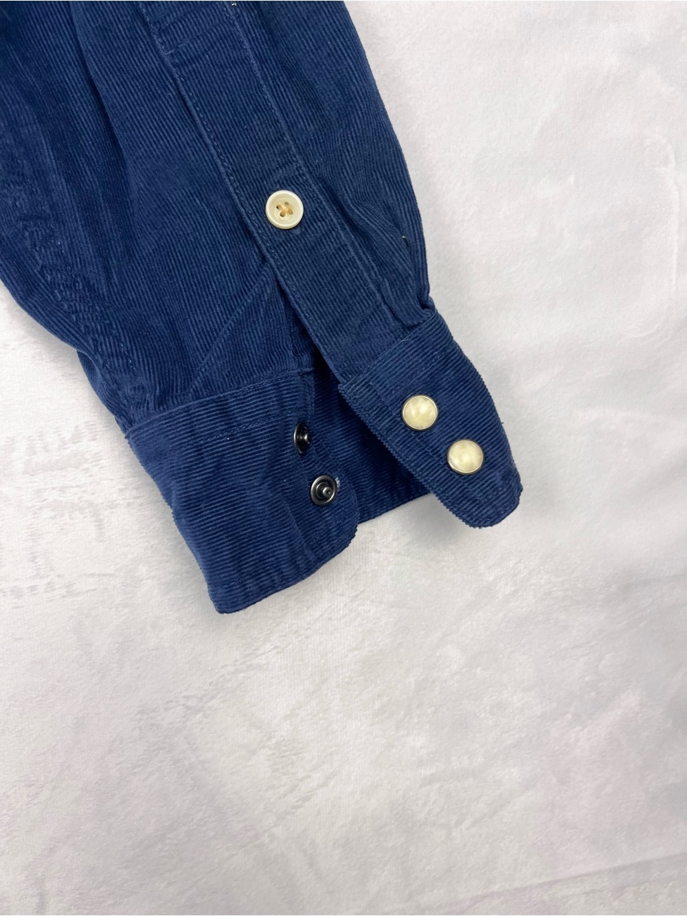 Lucky Brand Corduroy Western Snap Button Shirt Blue Long Sleeve Size Medium - Picture 5 of 10